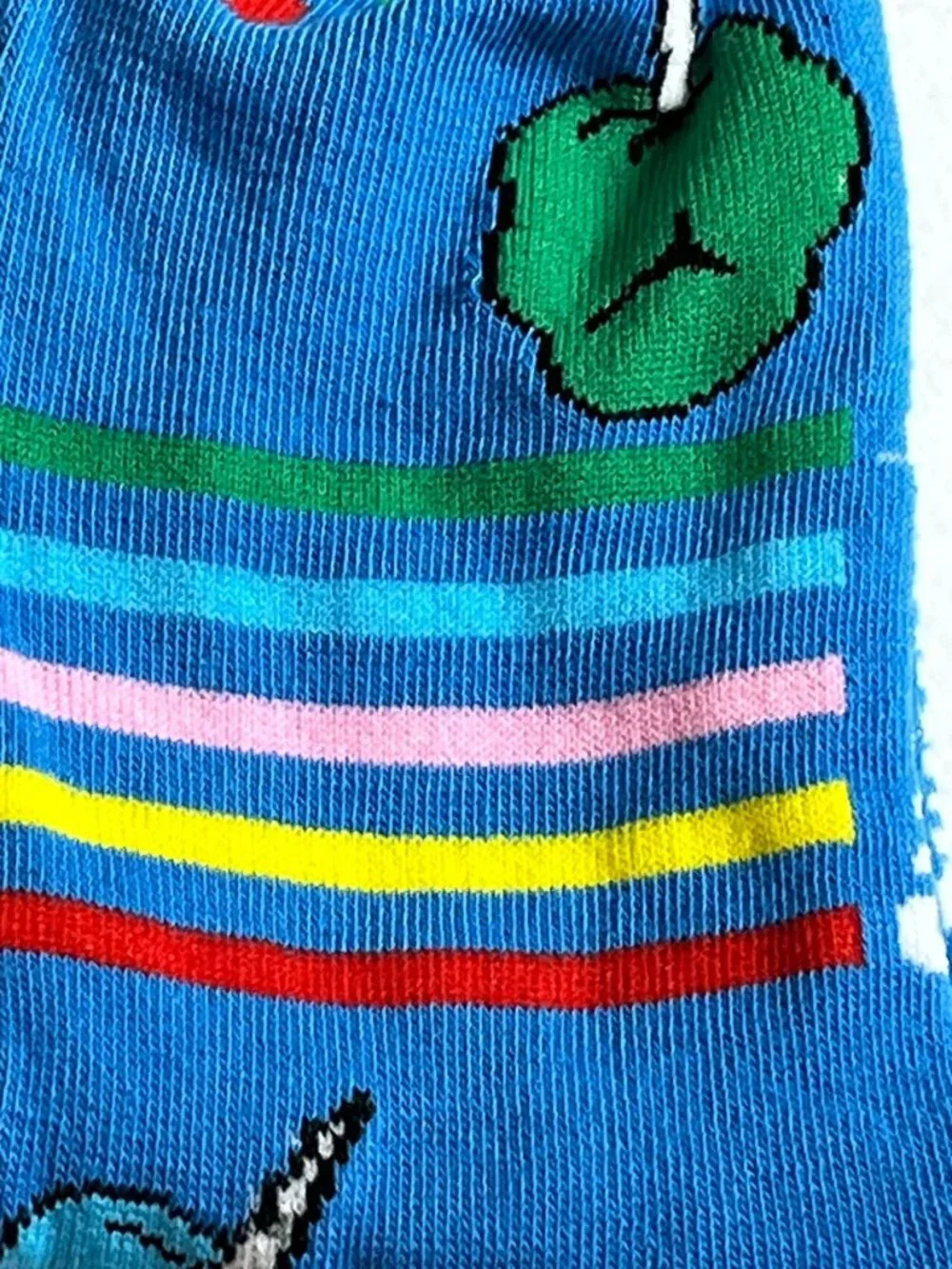 Cotton Candy Crew Socks Blue Pink Novelty Food One Size NWT